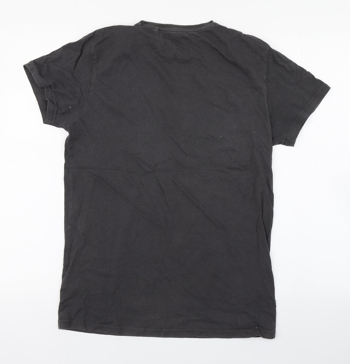 Cargoquay Mens Grey  Cotton  T-Shirt Size S Round Neck