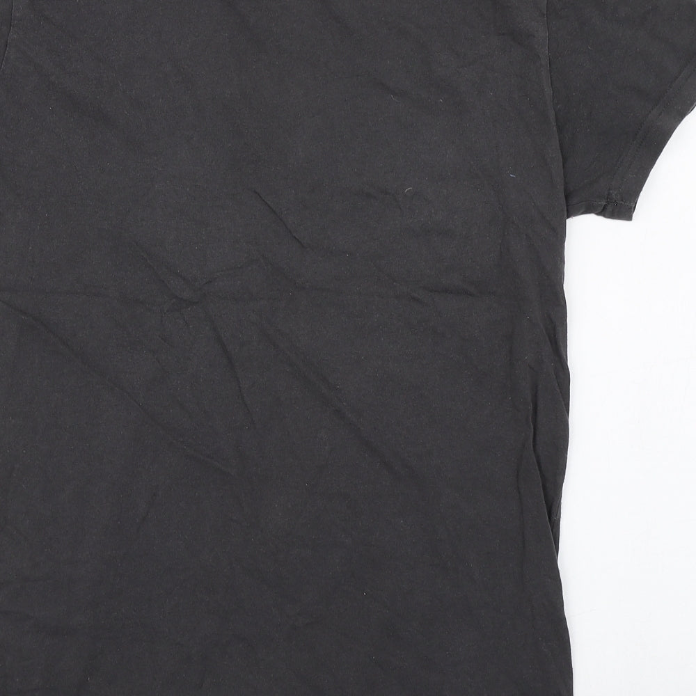 Cargoquay Mens Grey  Cotton  T-Shirt Size S Round Neck