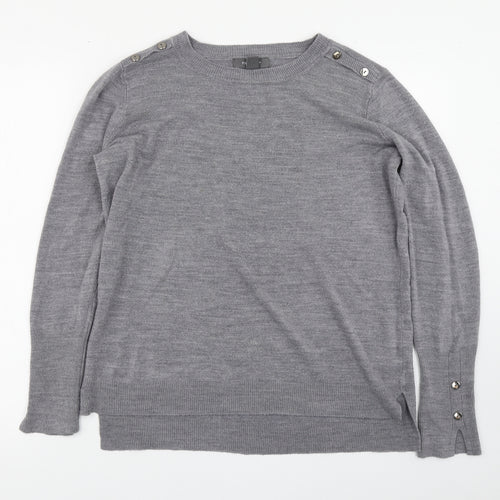 Primark Womens Grey Boat Neck  Acrylic Pullover Jumper Size M