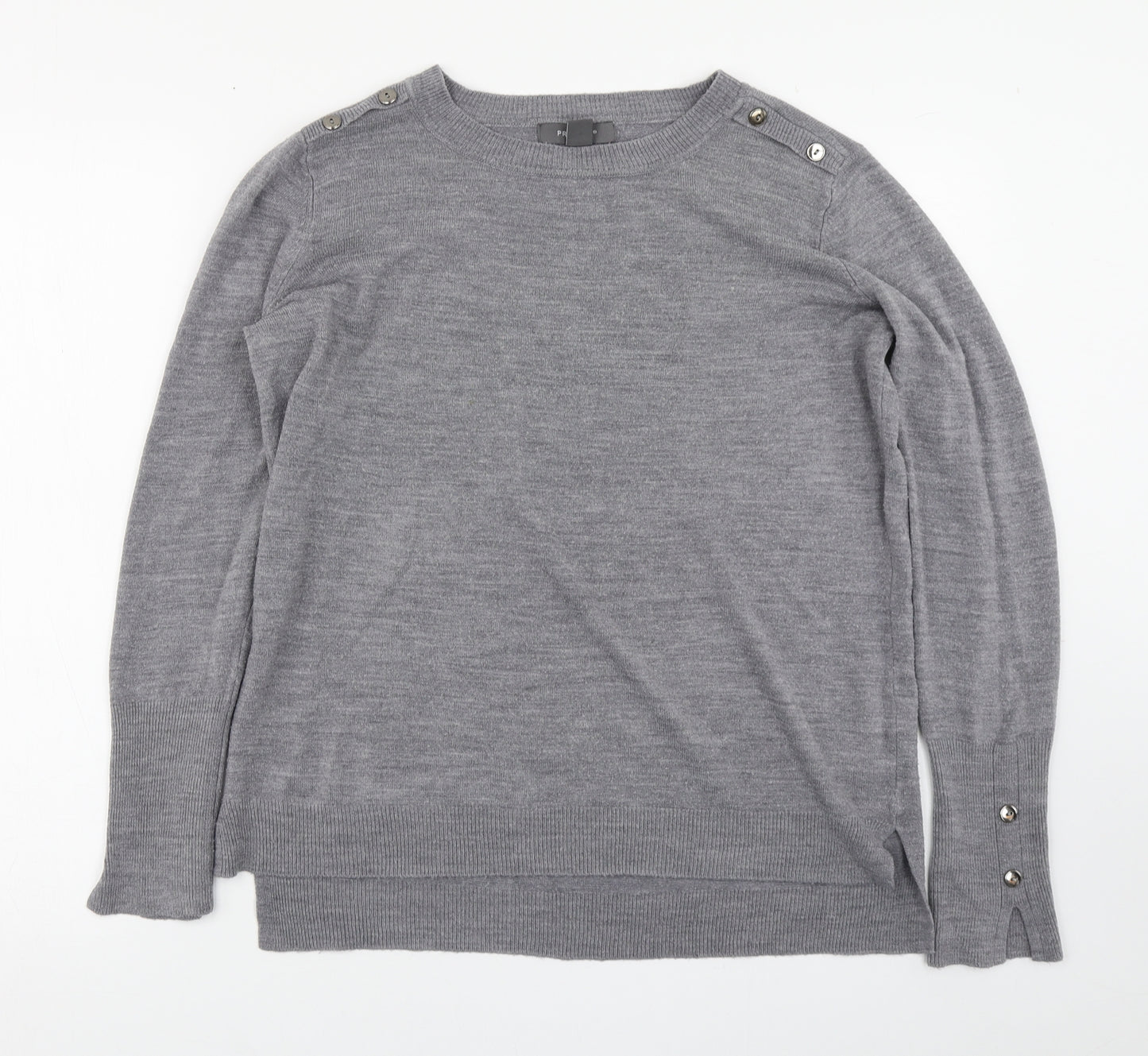 Primark Womens Grey Boat Neck  Acrylic Pullover Jumper Size M