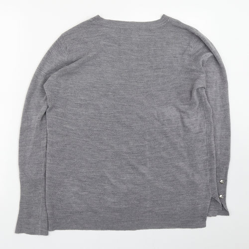 Primark Womens Grey Boat Neck  Acrylic Pullover Jumper Size M