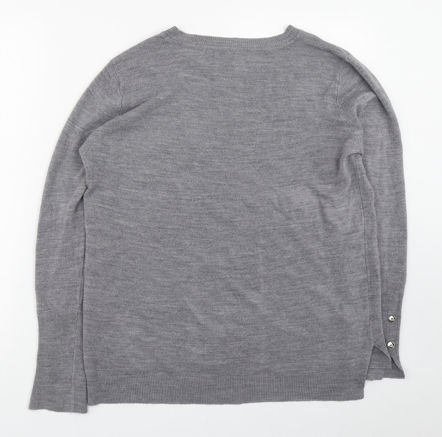 Primark Womens Grey Boat Neck  Acrylic Pullover Jumper Size M