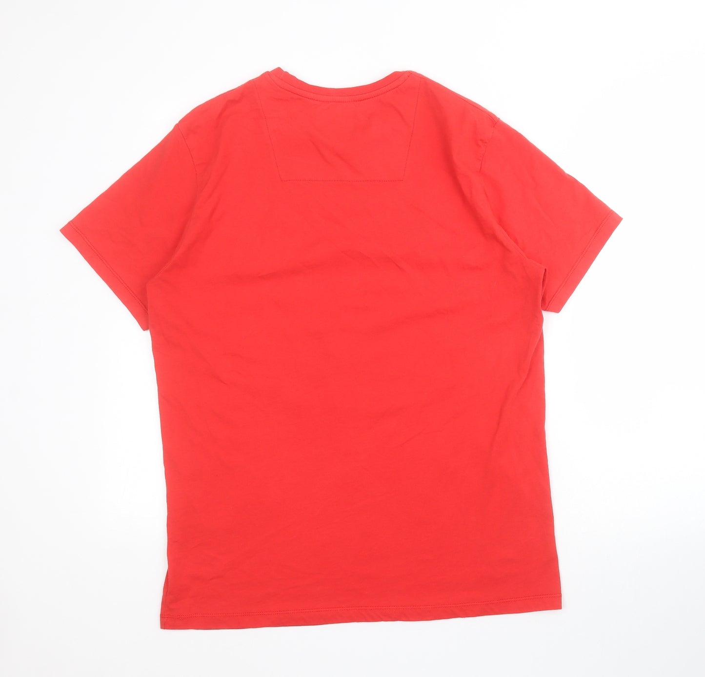 Matalan Mens Red  Cotton  T-Shirt Size L Crew Neck  - Christmas