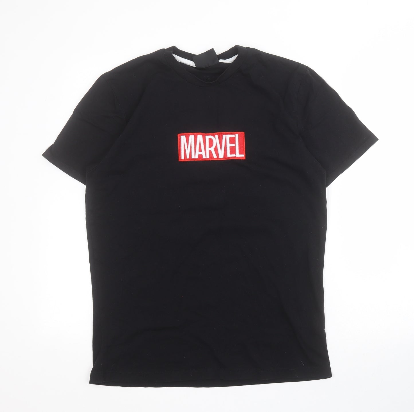 Primark Mens Black  Cotton  T-Shirt Size L Crew Neck  - Iron Man