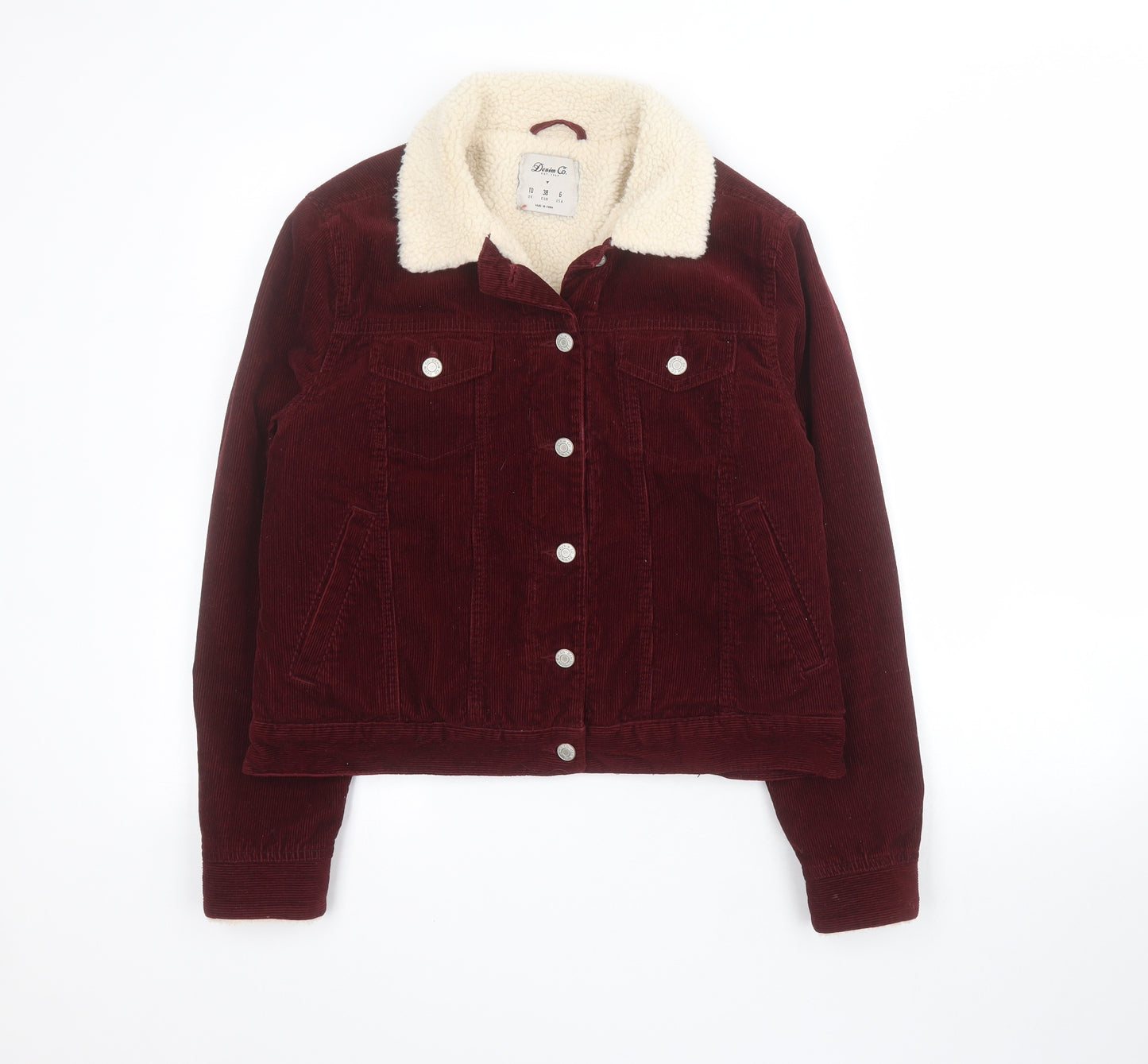 Primark Womens Red   Jacket Coat Size 10  Button