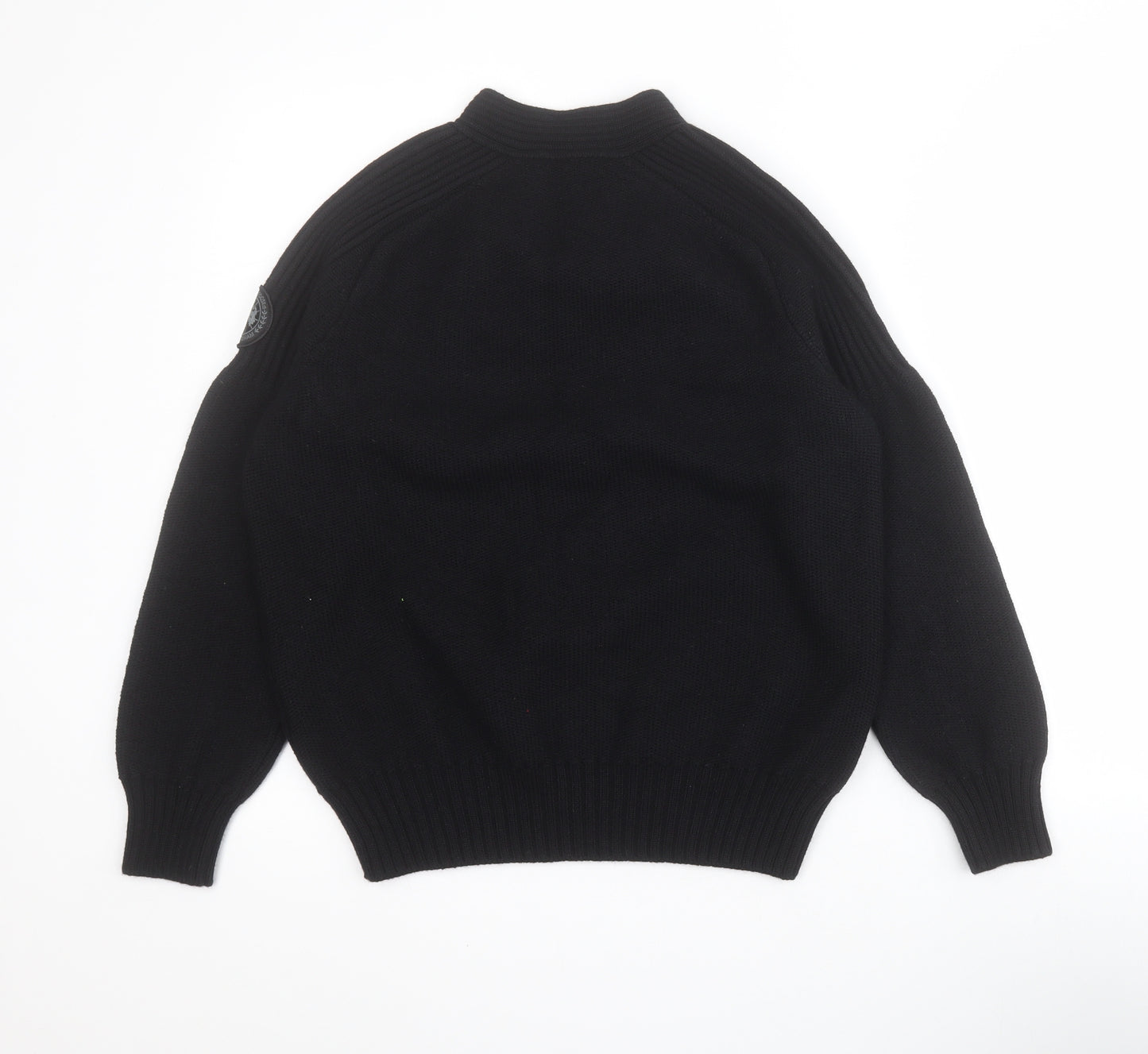 Canada Goose Mens Black V-Neck  Wool Pullover Jumper Size M