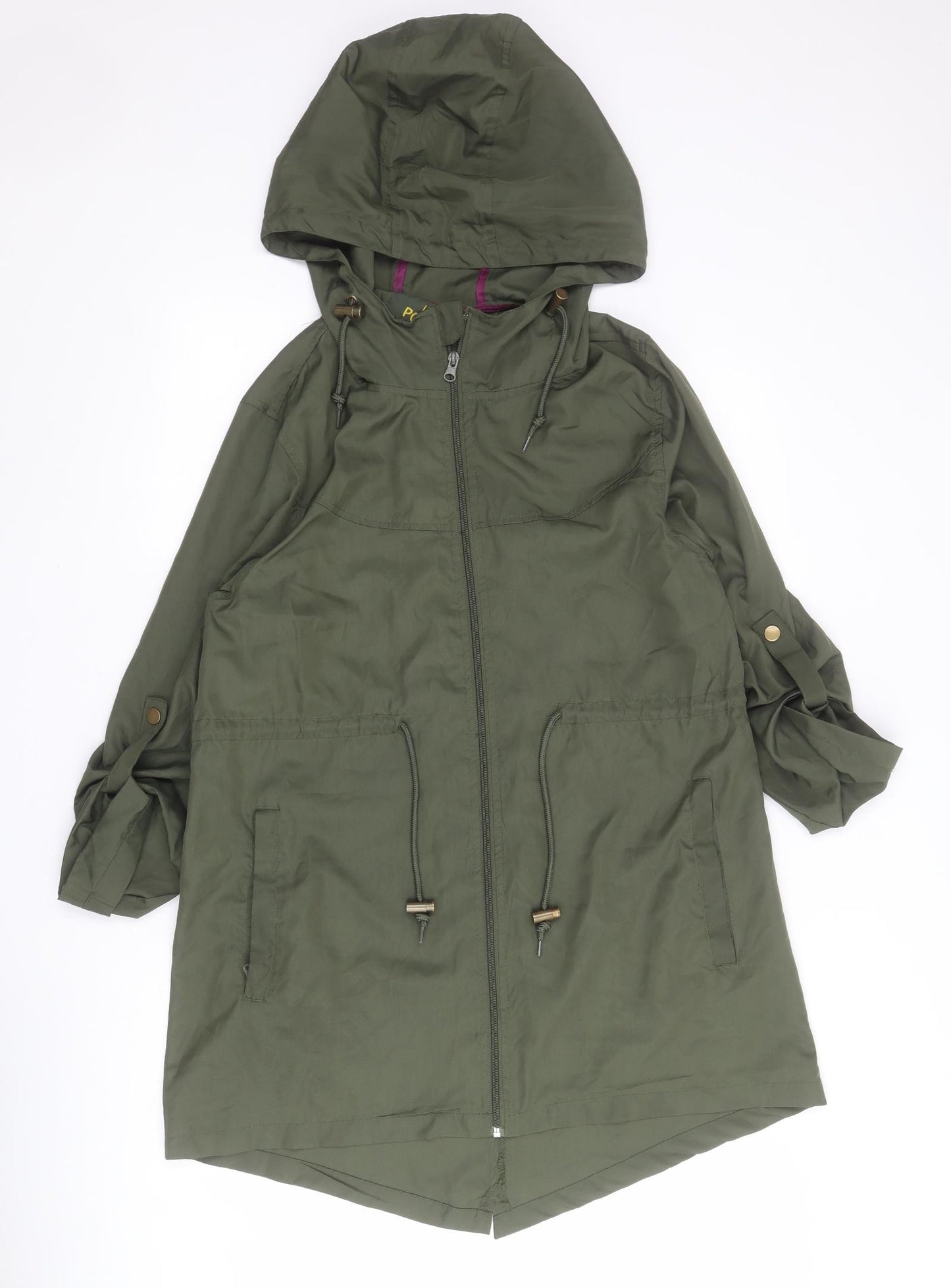 Primark Womens Green   Rain Coat Coat Size S  Zip