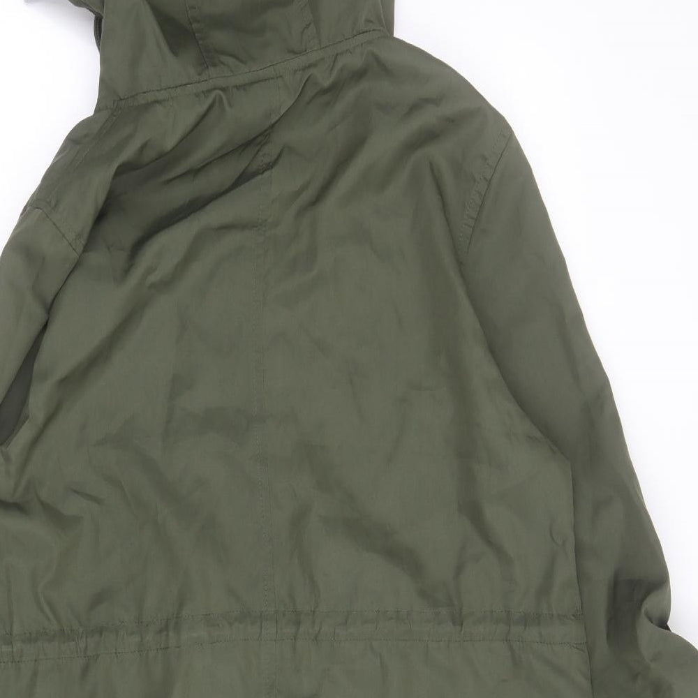 Primark Womens Green   Rain Coat Coat Size S  Zip