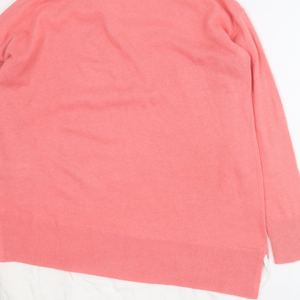 NEXT Womens Pink Collared  Acrylic Pullover Jumper Size S
