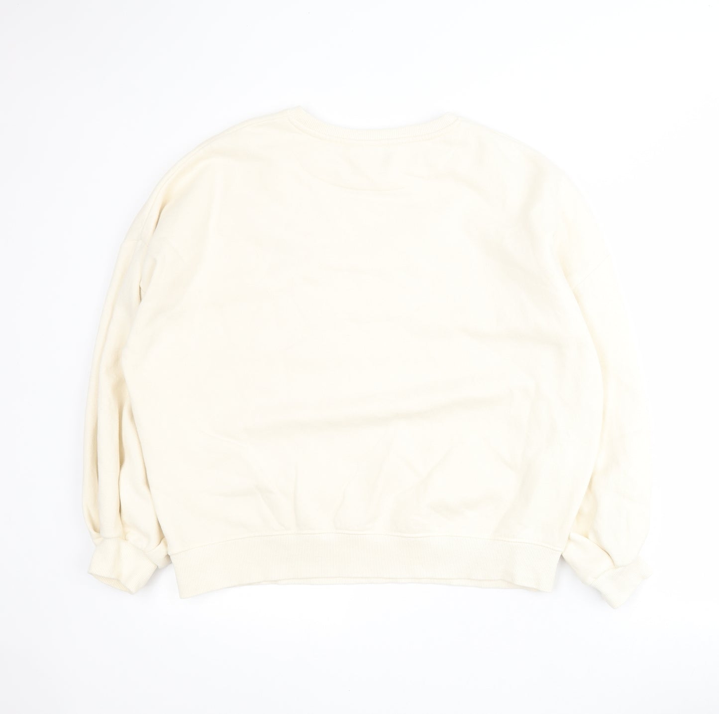 F&F Womens White  Cotton Pullover Sweatshirt Size 12  Pullover