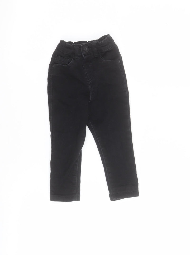 George Baby Black  Polyester Cropped Jeans Size 18-24 Months  Snap