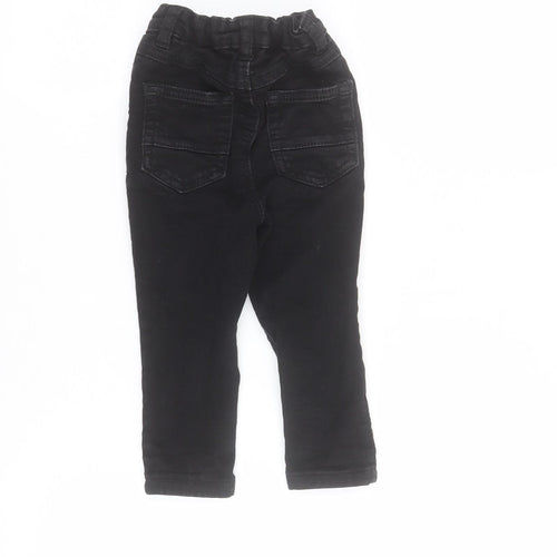 George Baby Black  Polyester Cropped Jeans Size 18-24 Months  Snap