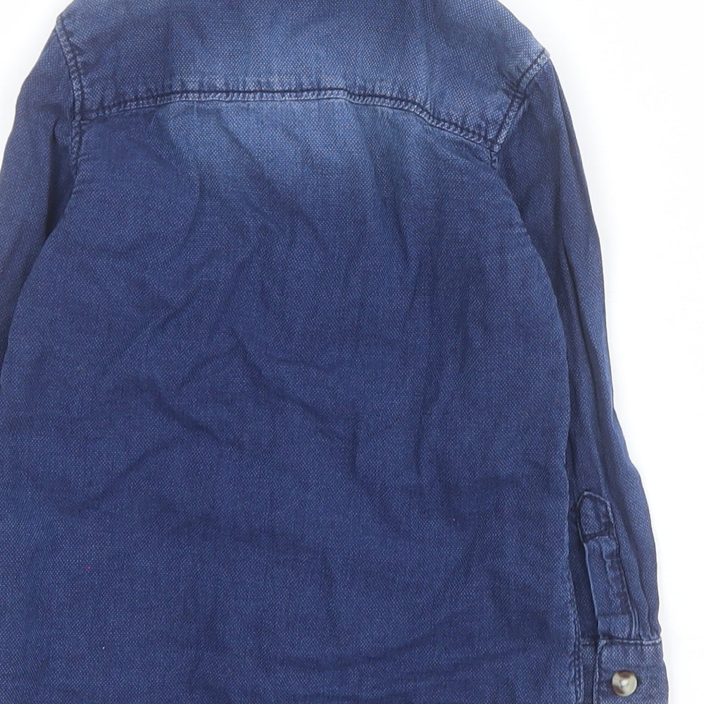 TU Baby Blue  100% Cotton Basic Button-Up Size 12-18 Months Collared Button