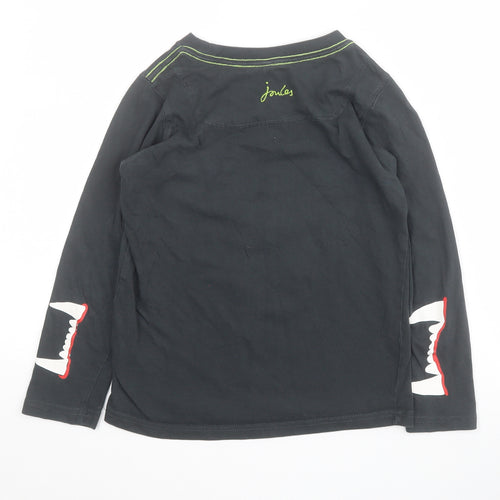 Joules Boys Grey  100% Cotton Pullover T-Shirt Size 7-8 Years Crew Neck Pullover - Lion