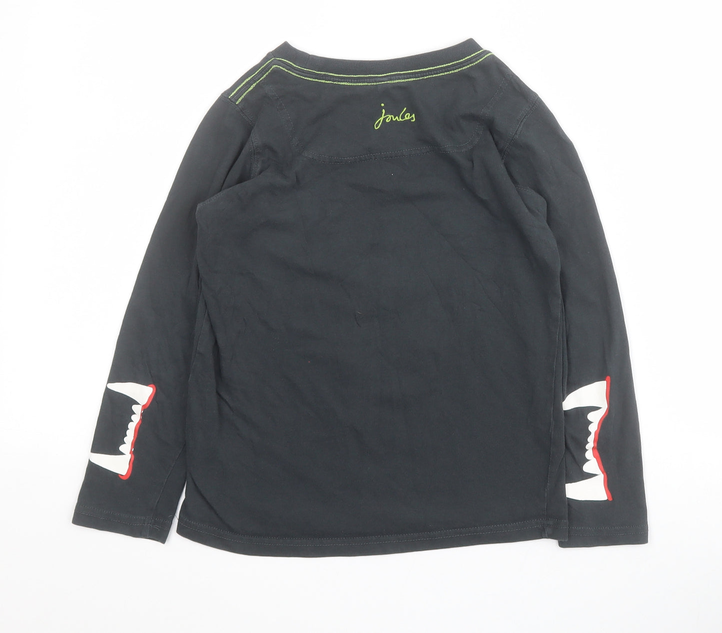 Joules Boys Grey  100% Cotton Pullover T-Shirt Size 7-8 Years Crew Neck Pullover - Lion