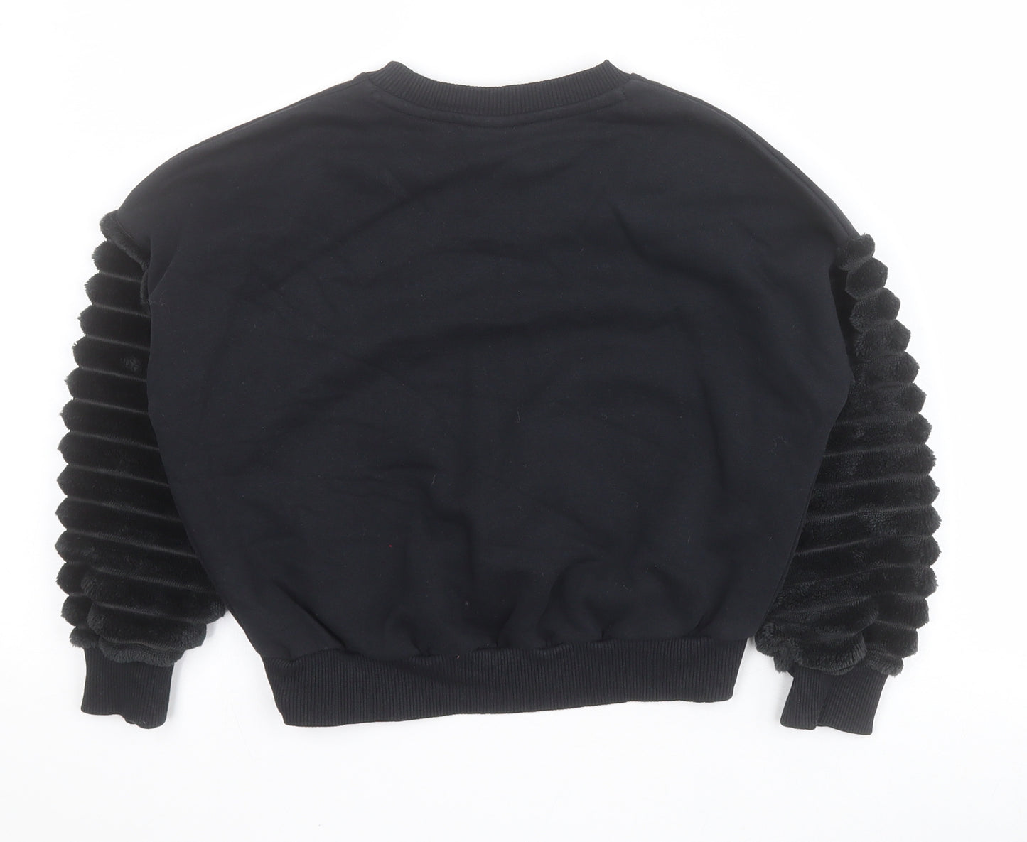 F&F Girls Black  Cotton Pullover Sweatshirt Size 6-7 Years  Pullover - Mickey Mouse