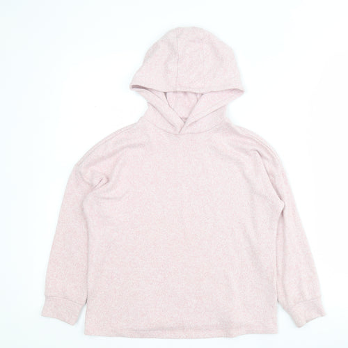 Marks and Spencer Girls Pink  Viscose Pullover Hoodie Size 8-9 Years  Pullover