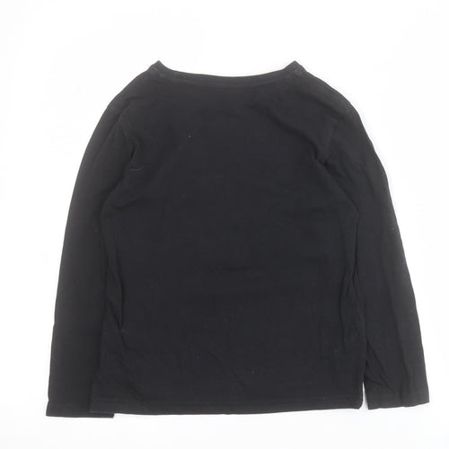 Primark Boys Black  100% Cotton Pullover T-Shirt Size 7-8 Years Round Neck Pullover