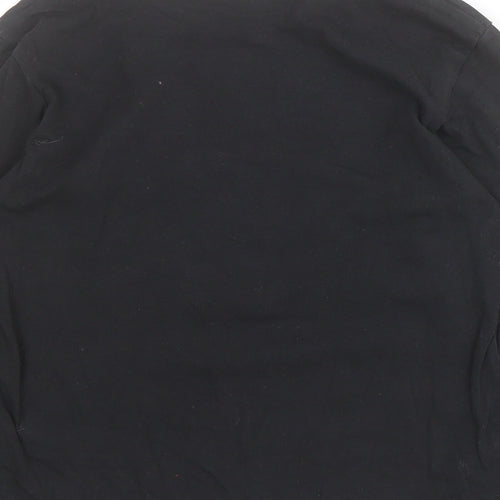 Primark Boys Black  100% Cotton Pullover T-Shirt Size 7-8 Years Round Neck Pullover