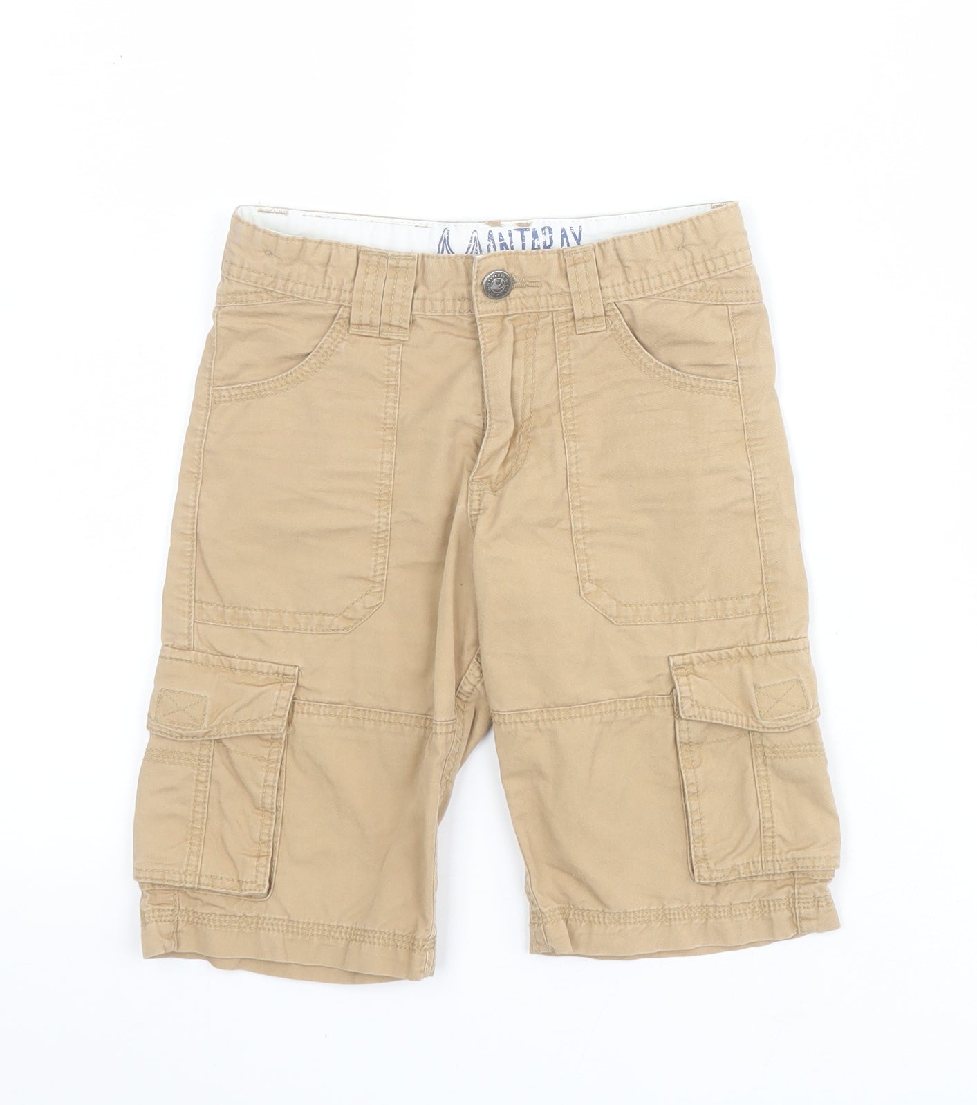 Mantaray Boys Brown  100% Cotton Cargo Shorts Size 6 Years  Regular Zip