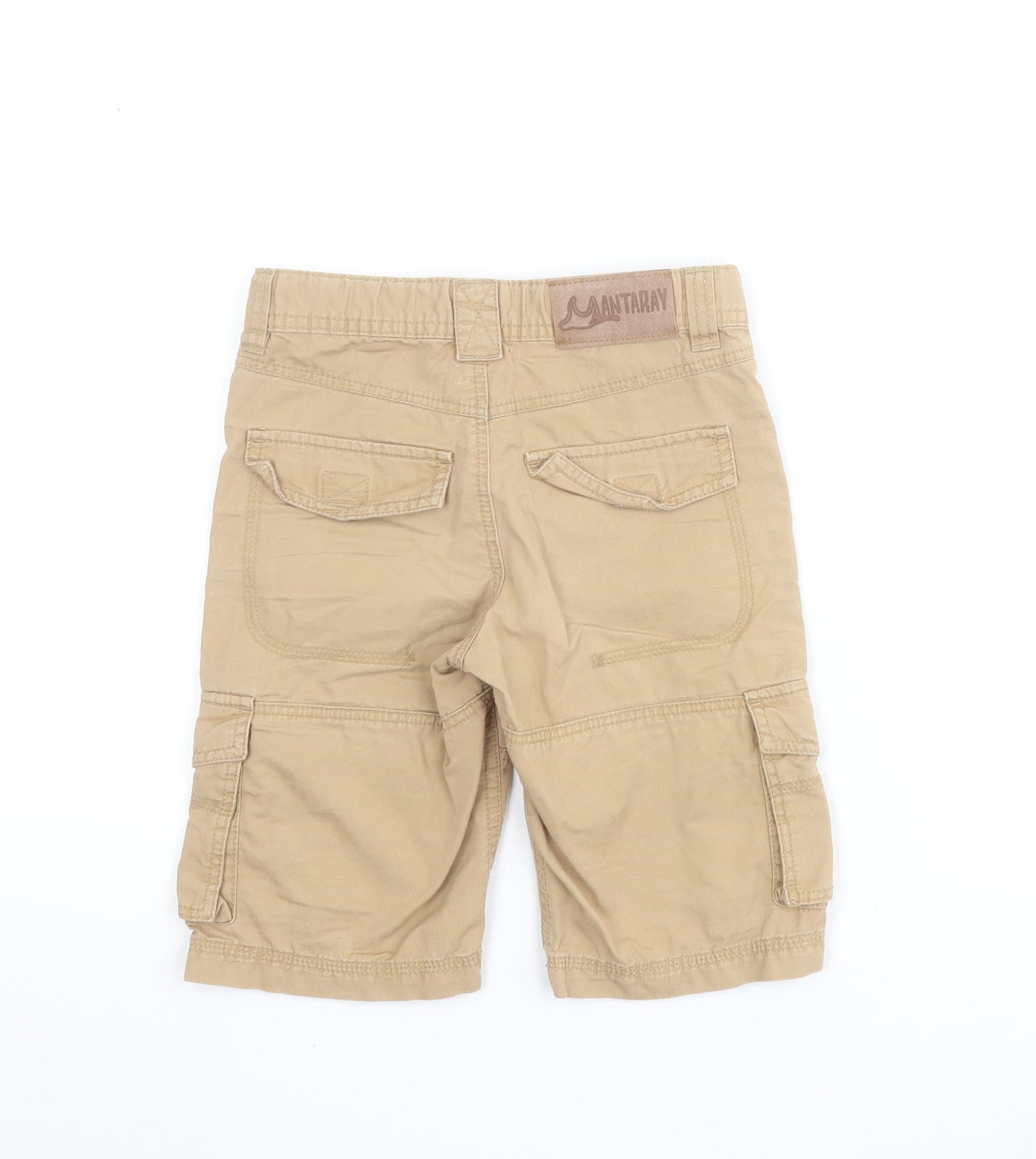 Mantaray Boys Brown  100% Cotton Cargo Shorts Size 6 Years  Regular Zip