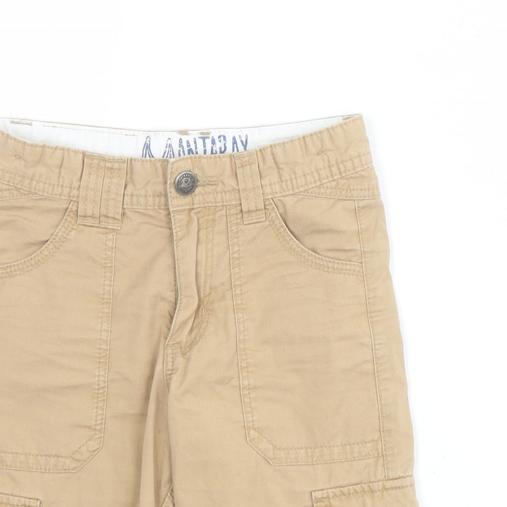 Mantaray Boys Brown  100% Cotton Cargo Shorts Size 6 Years  Regular Zip