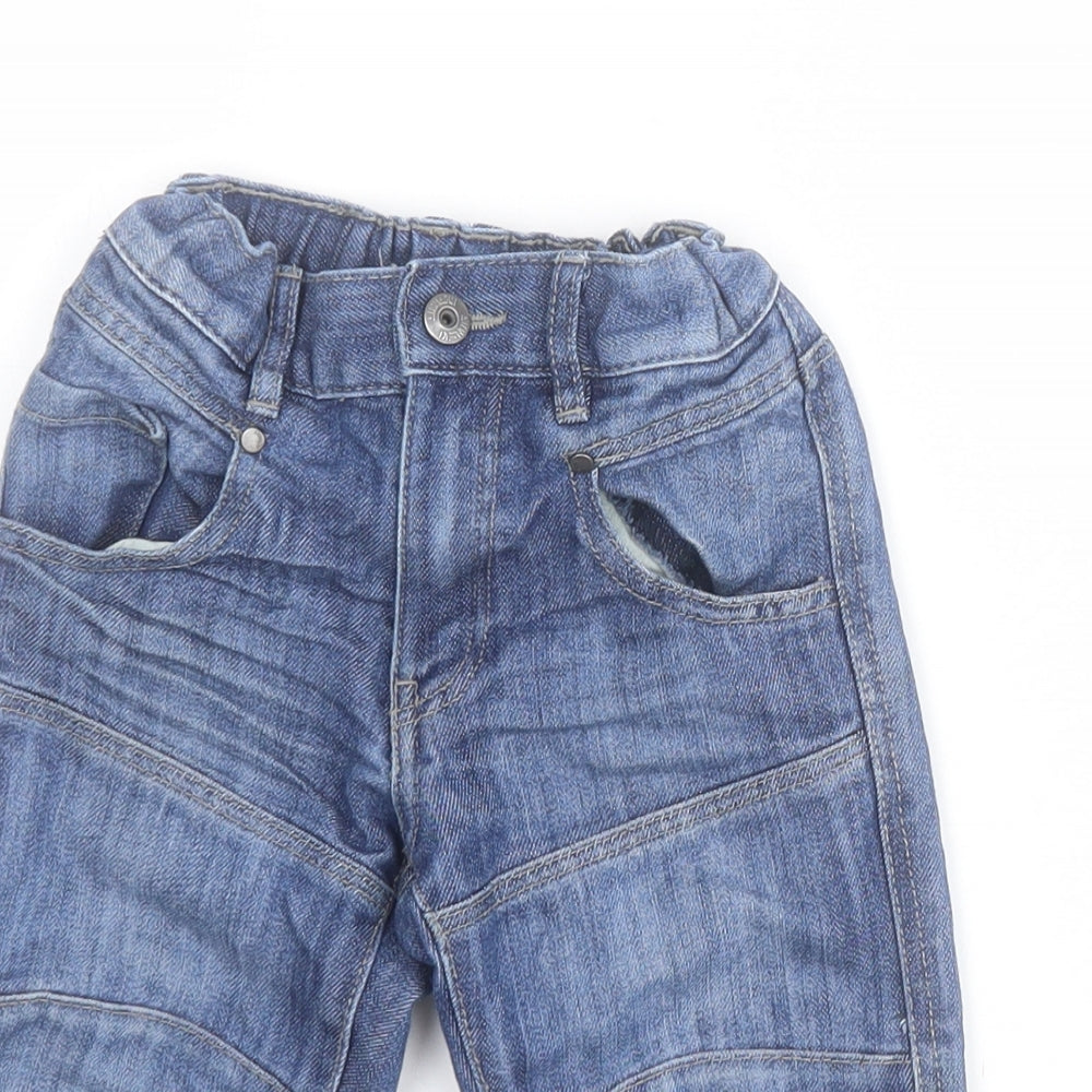Lindex Boys Blue  Cotton Straight Jeans Size 3 Years  Regular Zip