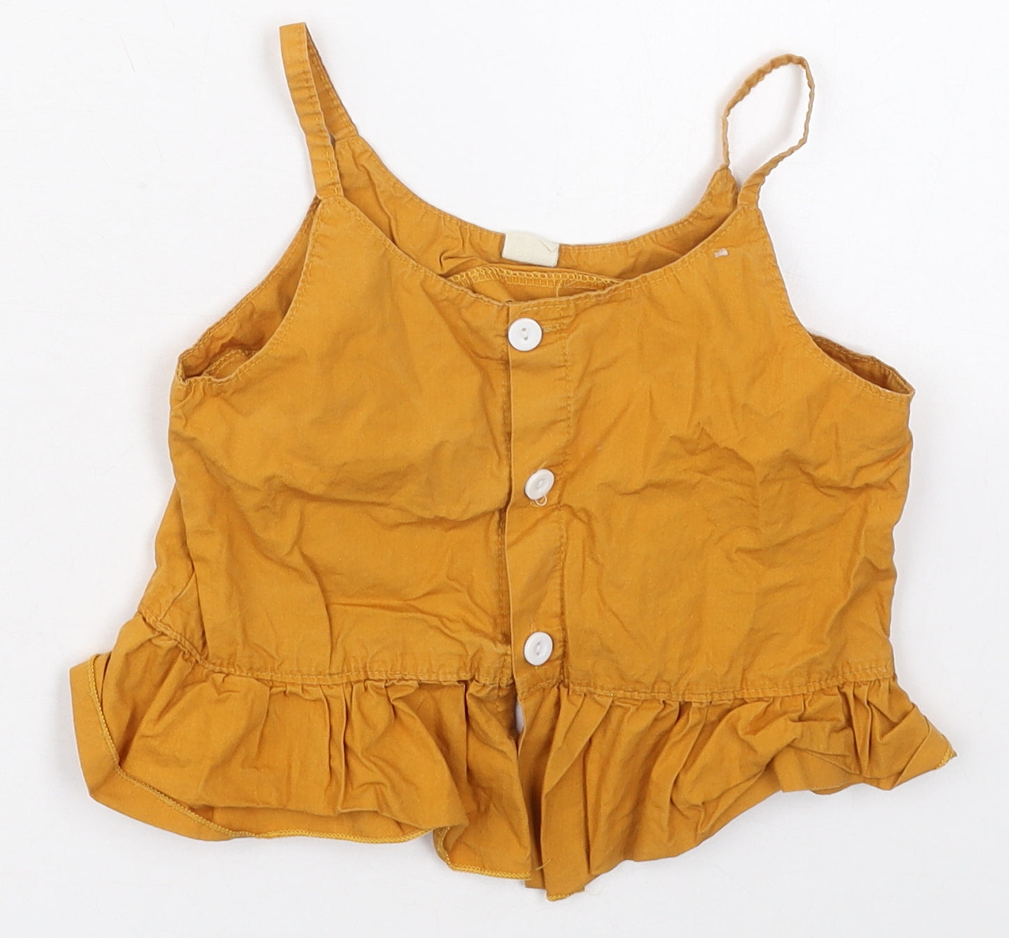 SheIn Girls Beige  Cotton Cropped Tank Size 6 Years Scoop Neck Pullover