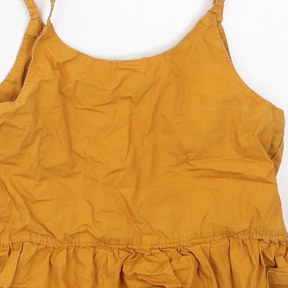 SheIn Girls Beige  Cotton Cropped Tank Size 6 Years Scoop Neck Pullover