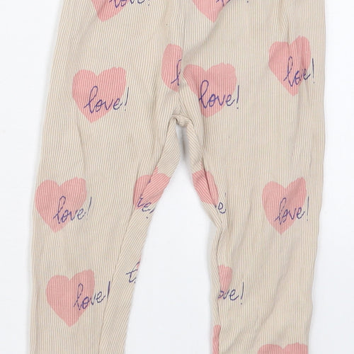 Zara Girls Beige  Cotton Carrot Trousers Size 2-3 Years  Regular  - Love