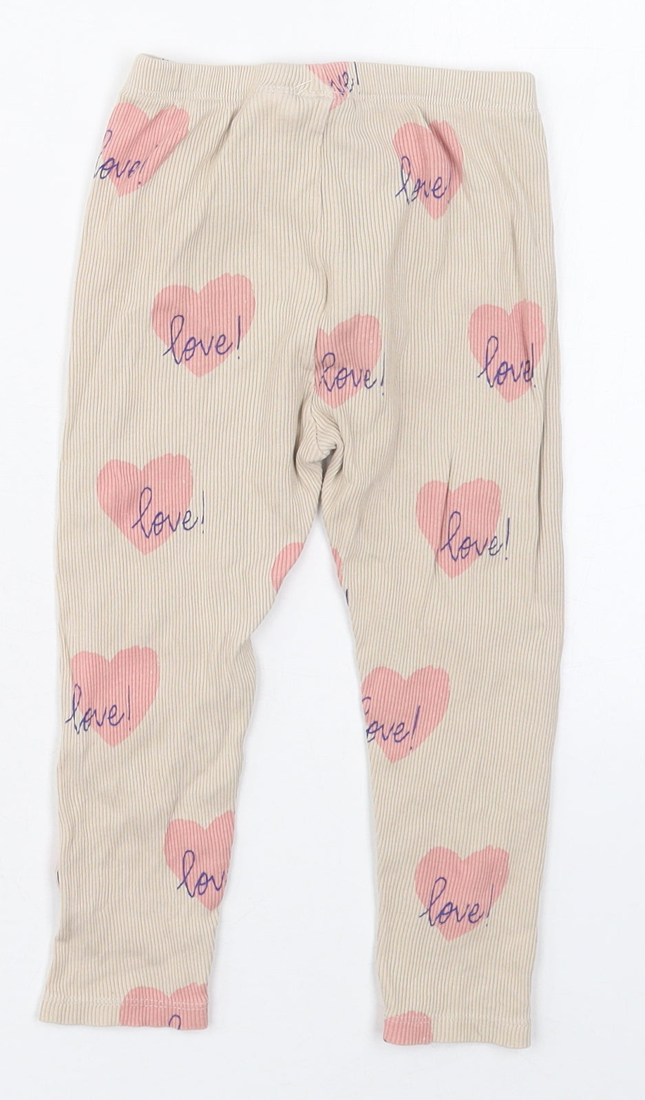 Zara Girls Beige  Cotton Carrot Trousers Size 2-3 Years  Regular  - Love