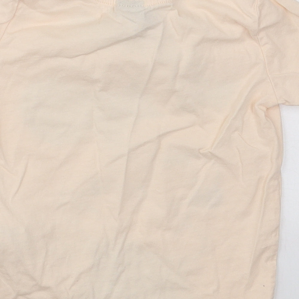 Primark Girls Beige  Cotton Basic T-Shirt Size 3-4 Years Crew Neck Pullover - Minnie Mouse