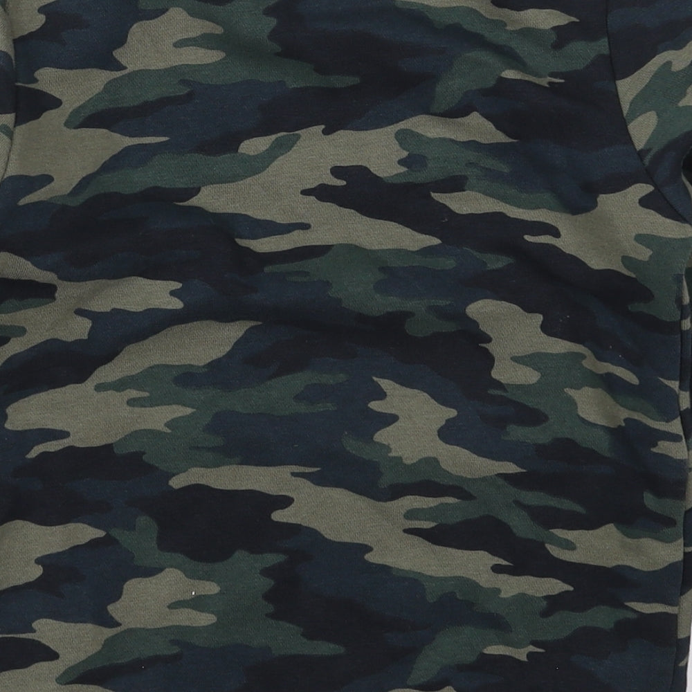 George Boys Green Camouflage Cotton Pullover Sweatshirt Size 7-8 Years  Pullover