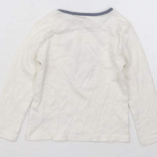 TU Boys White  Cotton Basic T-Shirt Size 18-24 Months Crew Neck Pullover - Moose