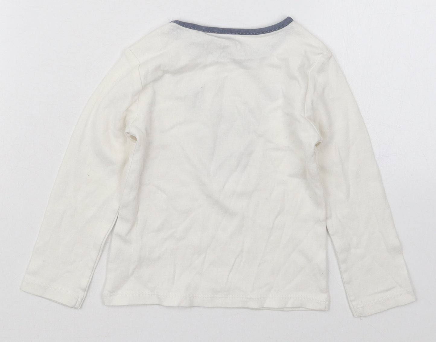 TU Boys White  Cotton Basic T-Shirt Size 18-24 Months Crew Neck Pullover - Moose