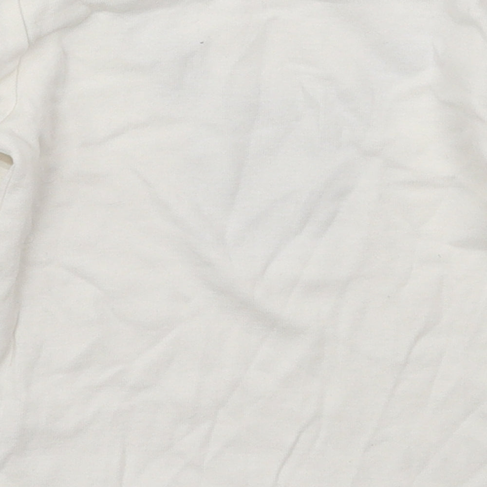 TU Boys White  Cotton Basic T-Shirt Size 18-24 Months Crew Neck Pullover - Moose