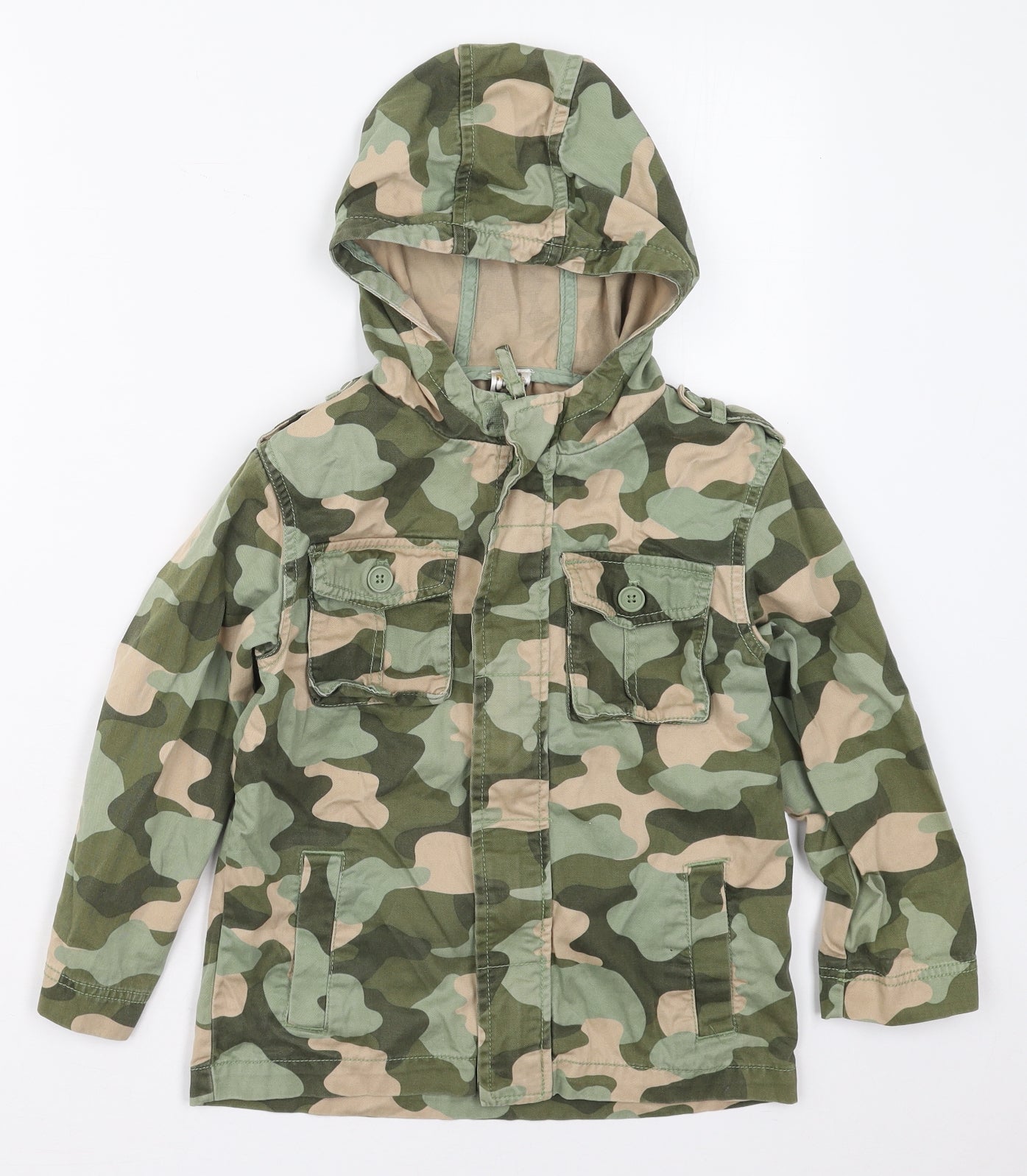 Gymbroee Boys Green Camouflage  Jacket  Size 5-6 Years  Zip