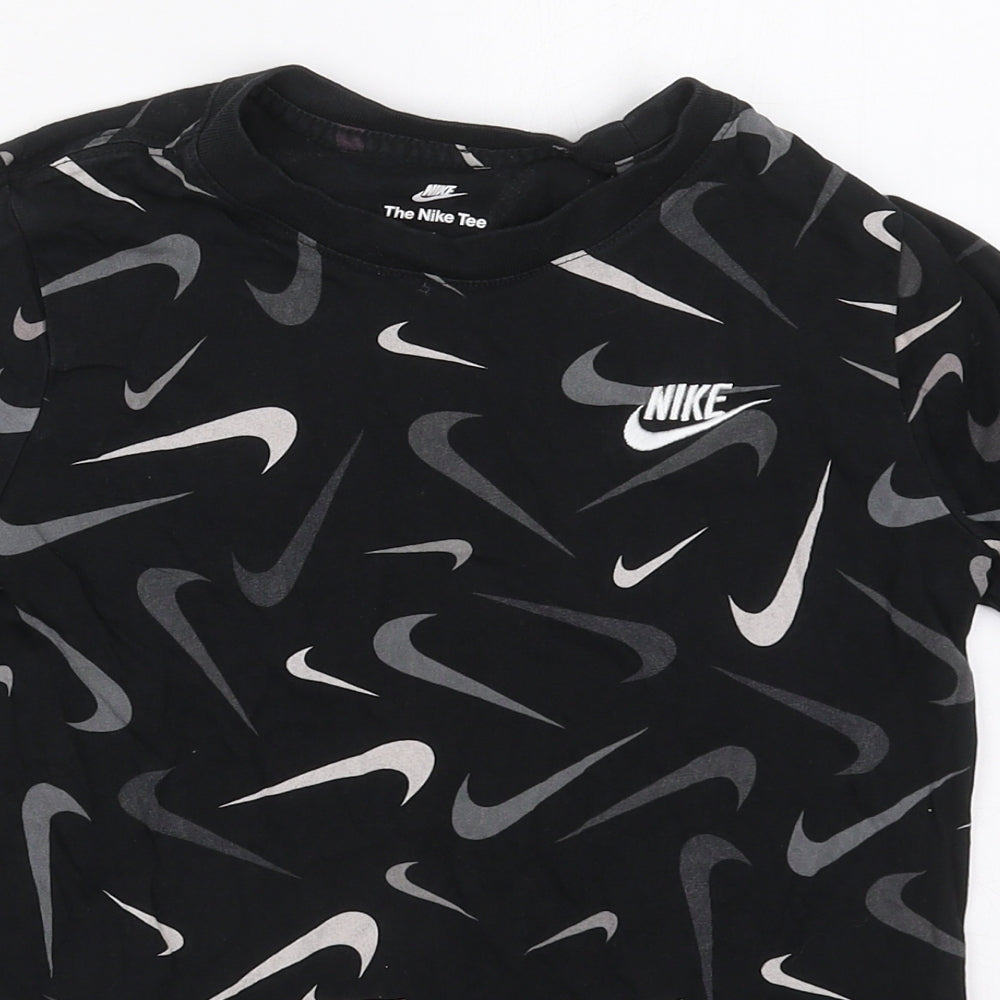 Nike Boys Black  Cotton Basic T-Shirt Size M Crew Neck Pullover