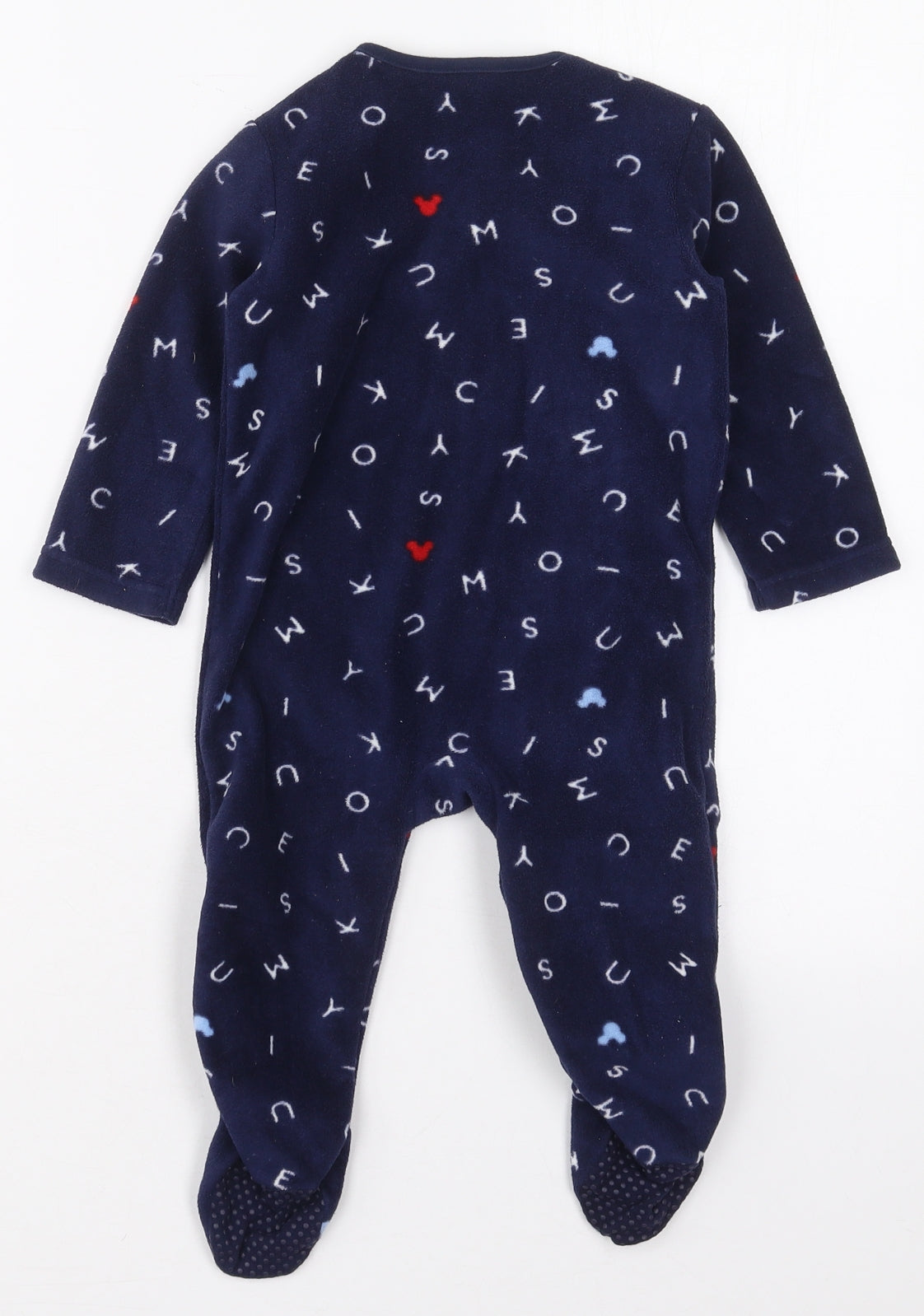 George Boys Blue Solid Polyester Cami One Piece Size 9-12 Months  Button - Mickey Mouse My First Christmas