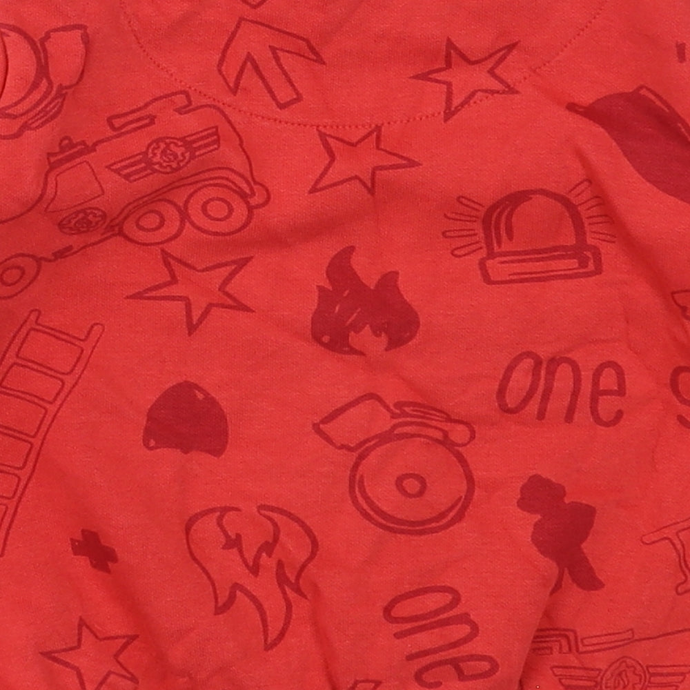 Tesco Boys Red  Cotton Pullover Sweatshirt Size 2-3 Years  Pullover - Fireman Sam