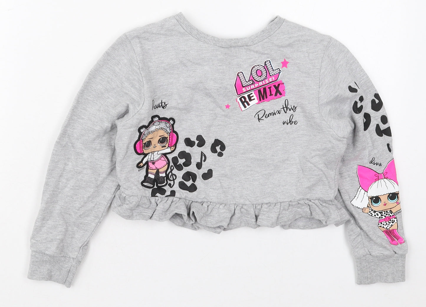 Matalan Girls Grey  Cotton Pullover Sweatshirt Size 6 Years  Pullover - LOL Surprise