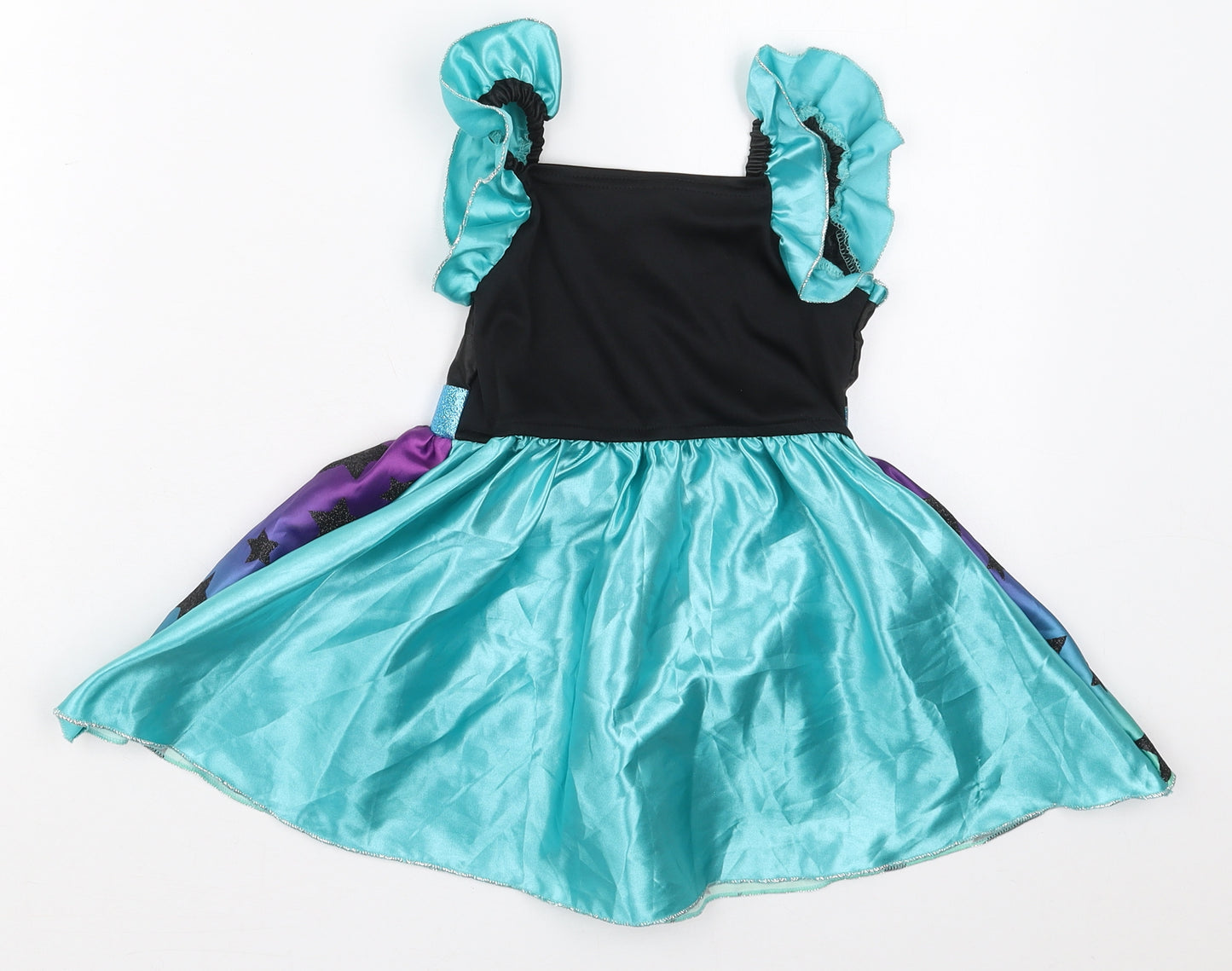 George Girls Blue  Polyester Skater Dress  Size 2-3 Years  Square Neck  - Fancy Dress