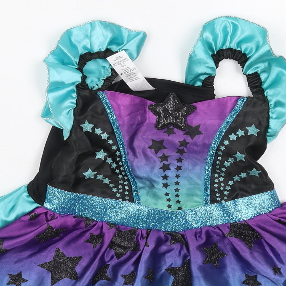 George Girls Blue  Polyester Skater Dress  Size 2-3 Years  Square Neck  - Fancy Dress