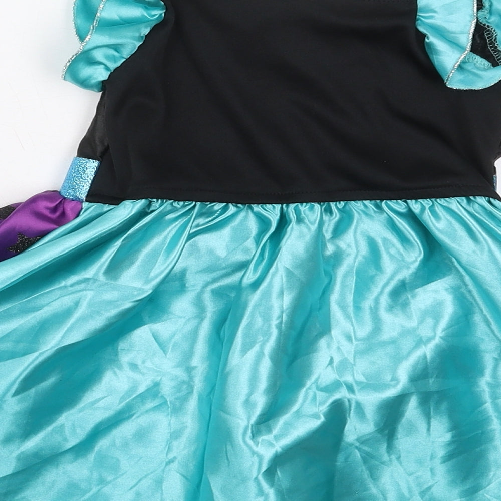 George Girls Blue  Polyester Skater Dress  Size 2-3 Years  Square Neck  - Fancy Dress