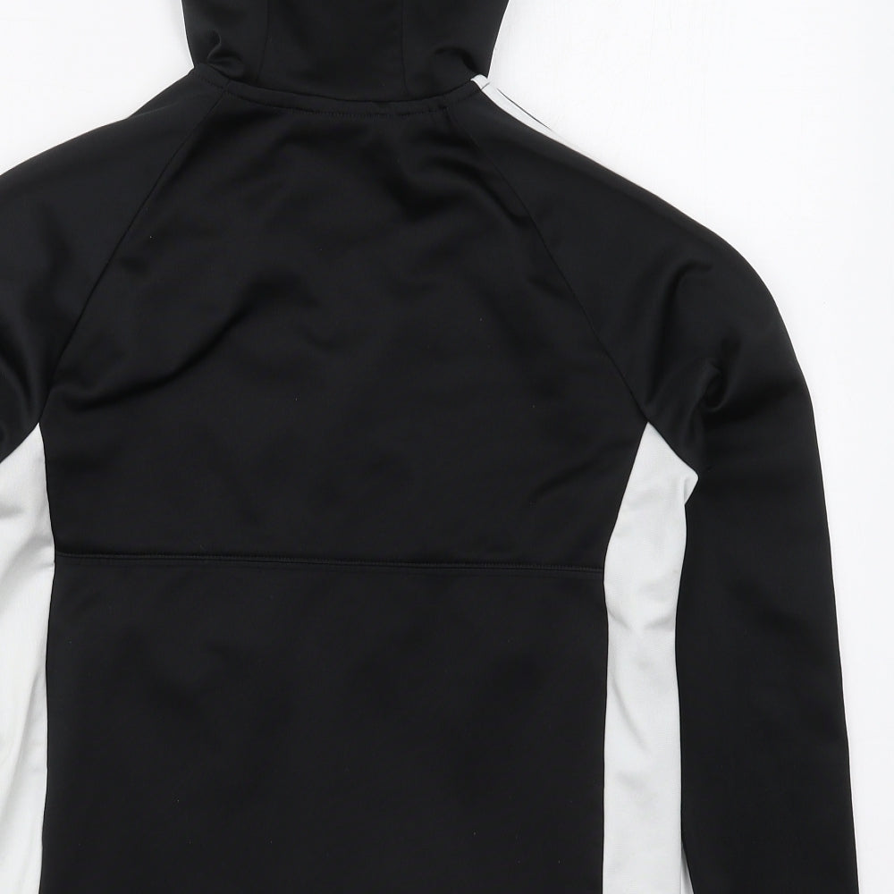 adidas Boys Black  Polyester Full Zip Hoodie Size 11-12 Years  Zip