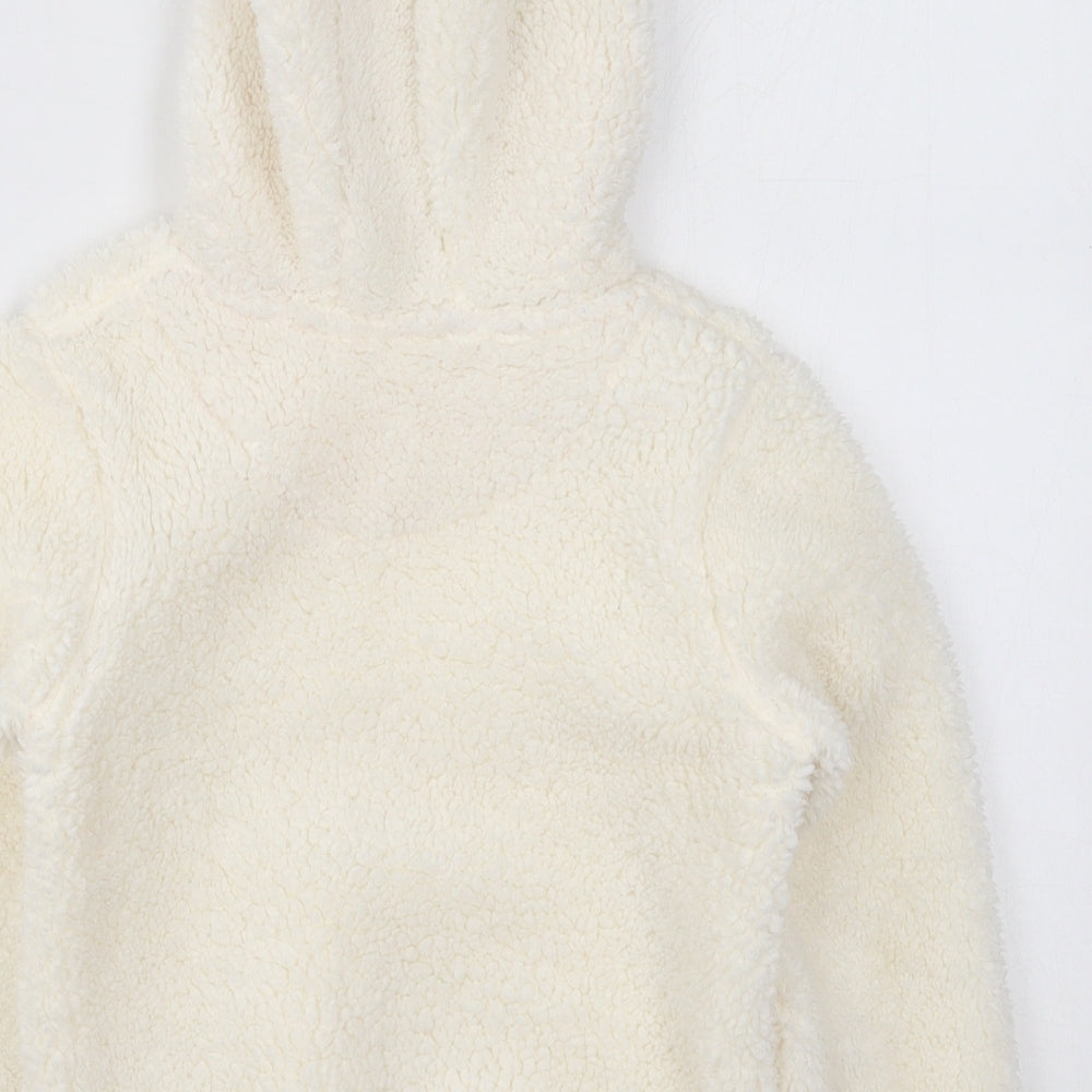 Marks and Spencer Girls White  Polyester Pullover Hoodie Size 6-7 Years  Pullover