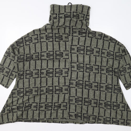 New Collection Womens Green Geometric Viscose Pullover Sweatshirt Size XL  Pullover