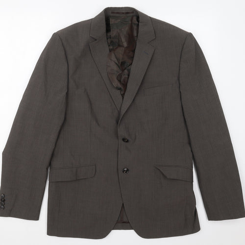 Strokesman Mens Brown  Wool Jacket Suit Jacket Size 40