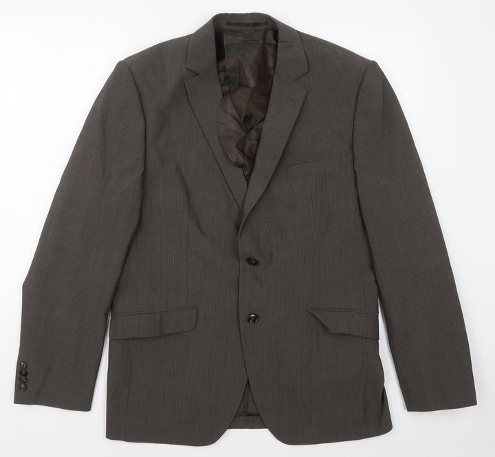 Strokesman Mens Brown Wool Jacket Suit Jacket Size 40