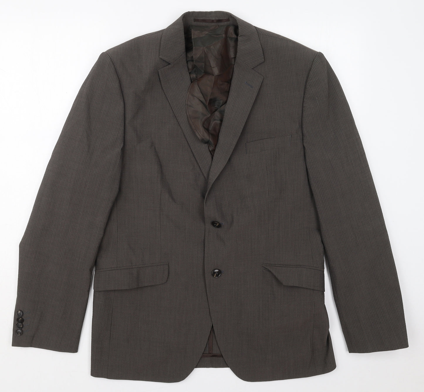 Strokesman Mens Brown  Wool Jacket Suit Jacket Size 40